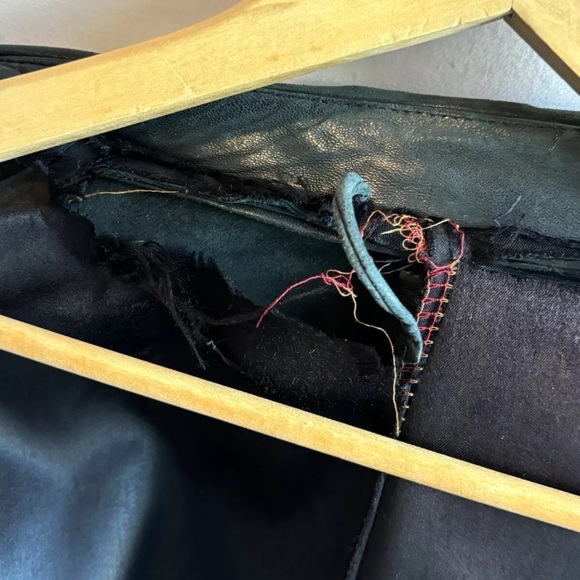 Mens Overland Sheepskin Green Moto Leather Bomber Jacket Size 40 - Picture 7 of 15